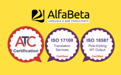 AlfaBeta ottiene doppia certificazione ISO per i servizi di traduzione e di post-editing
